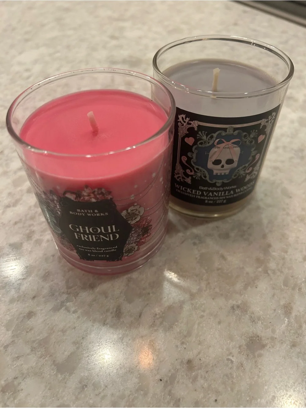 “New” Bath & Body Works Ghoul Friend & Wicked Vanilla Single Wick Candles 8 oz